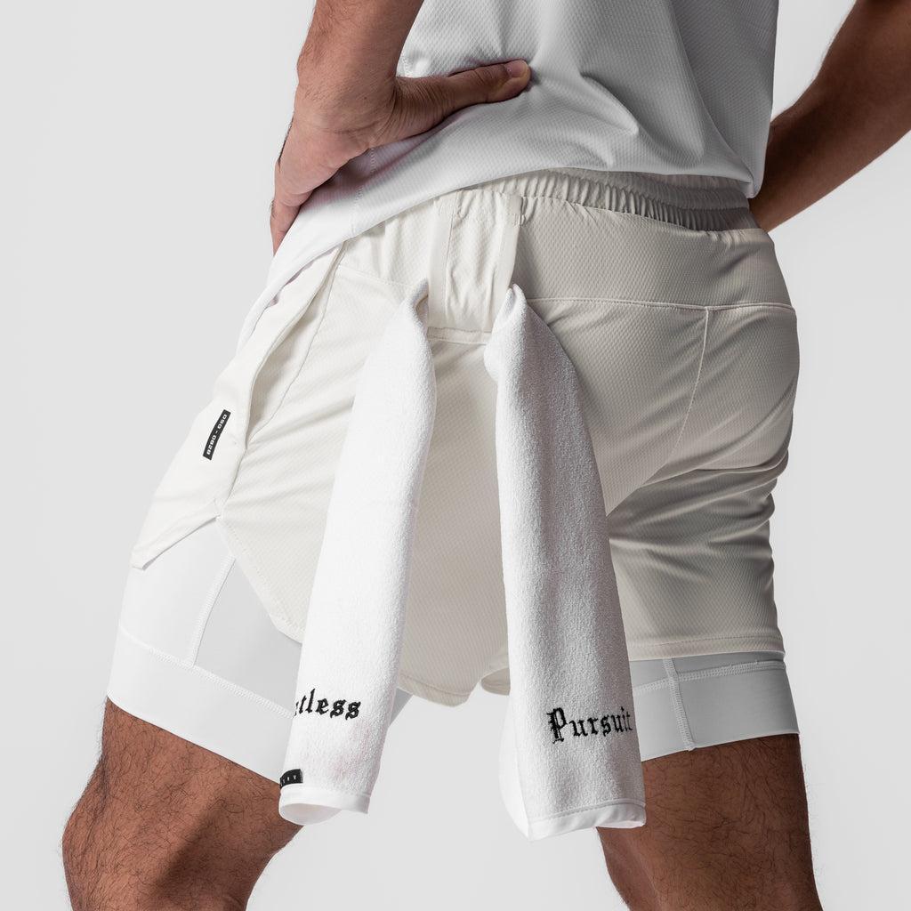 0828. AeroSilver® 5" Liner Short - Ivory Cream "Wings"/White Male Product Image