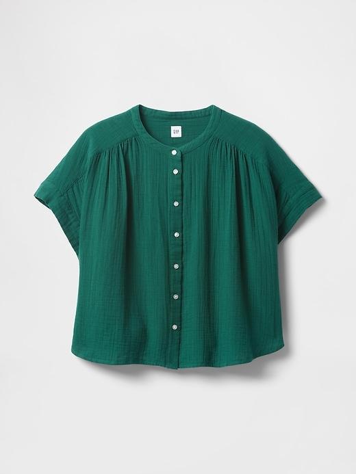 Crinkle Gauze Dolman Shirt Product Image