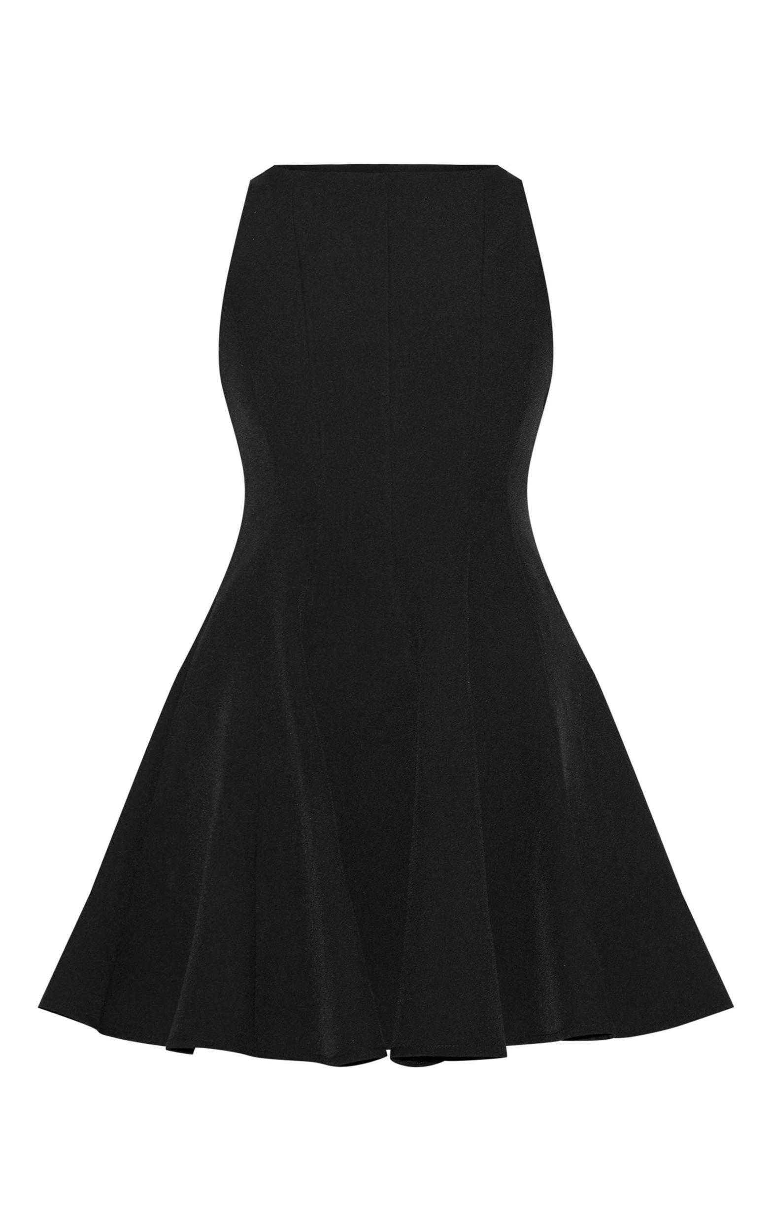 Black Woven Pleated Shift Dress Product Image