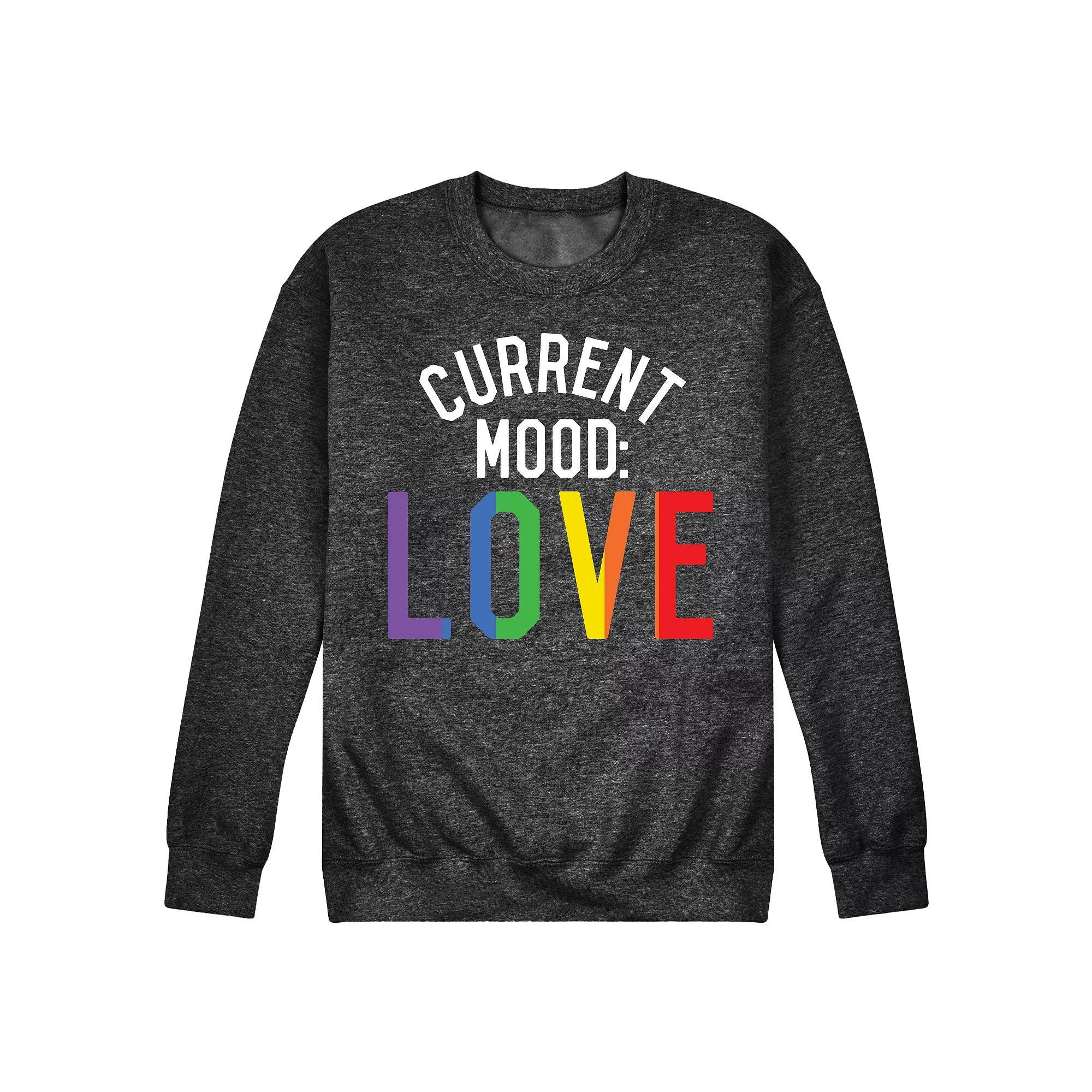 Mens Current Mood Love Fleece Sweatshirt Grey Gray Product Image