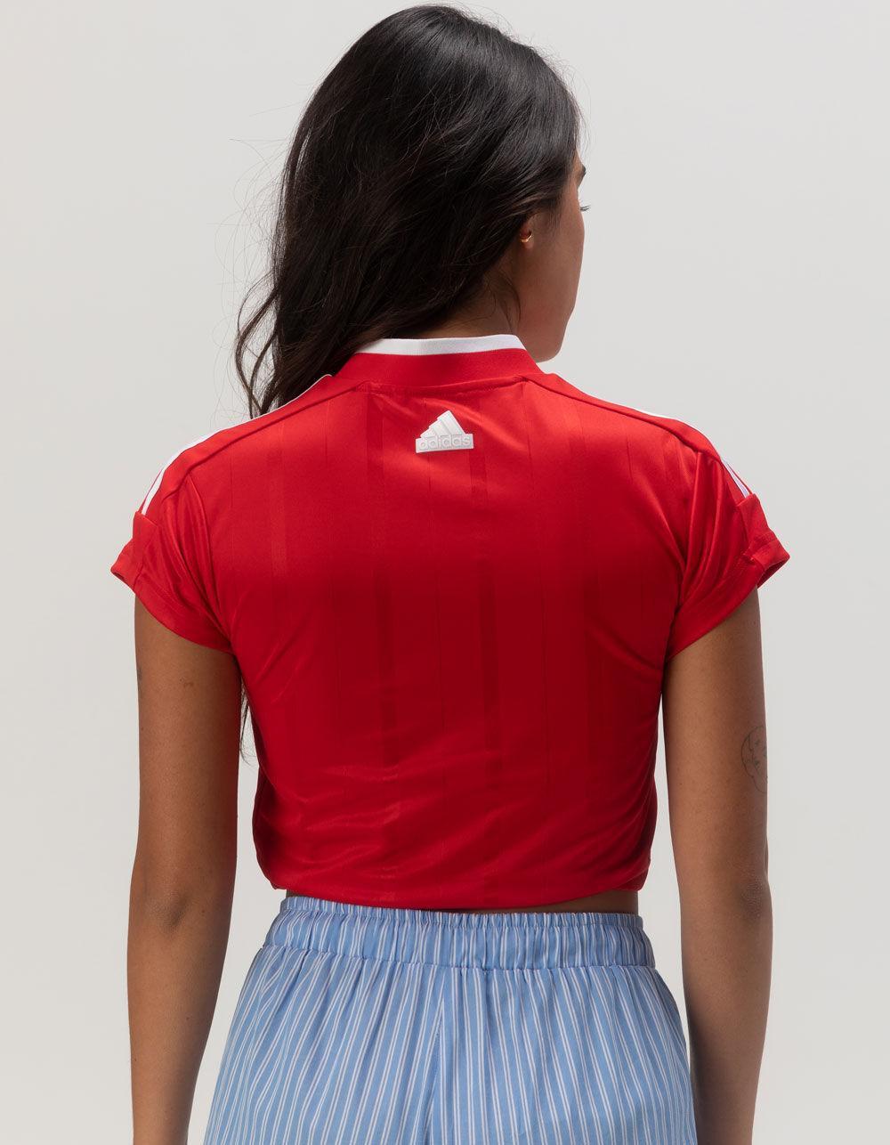 ADIDAS Tiro Cut 3-Stripes Womens Crop Jersey - RED Product Image