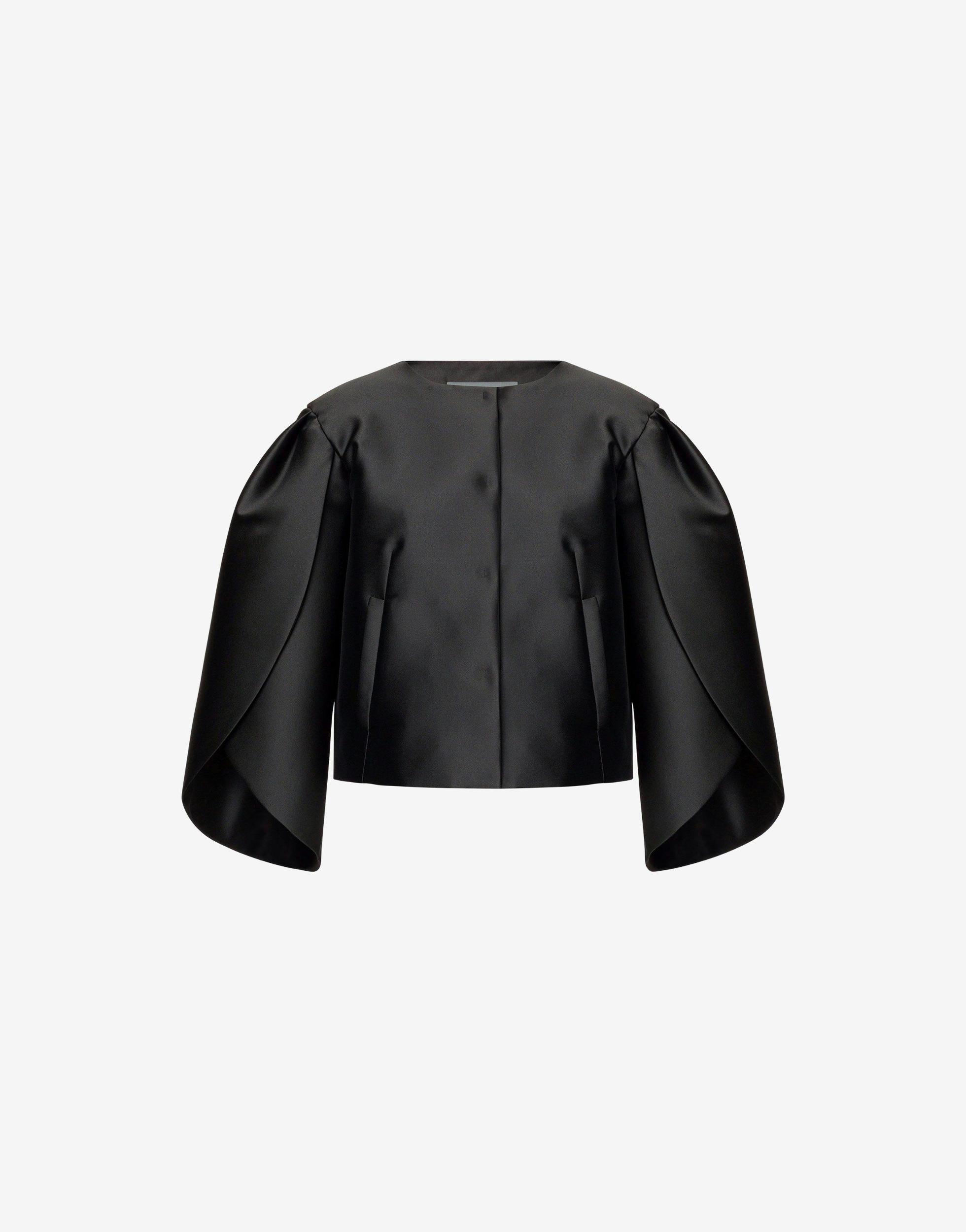 Short mikado jacket with tulip sleeves Product Image