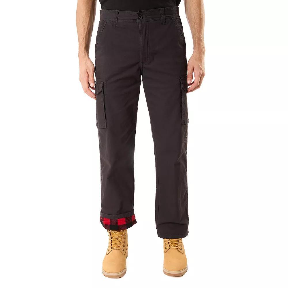 Men's Smith's Workwear Relaxed-Fit Print Fleece-Lined Cargo Canvas Pants, Size: 40 X 32, Brown Product Image