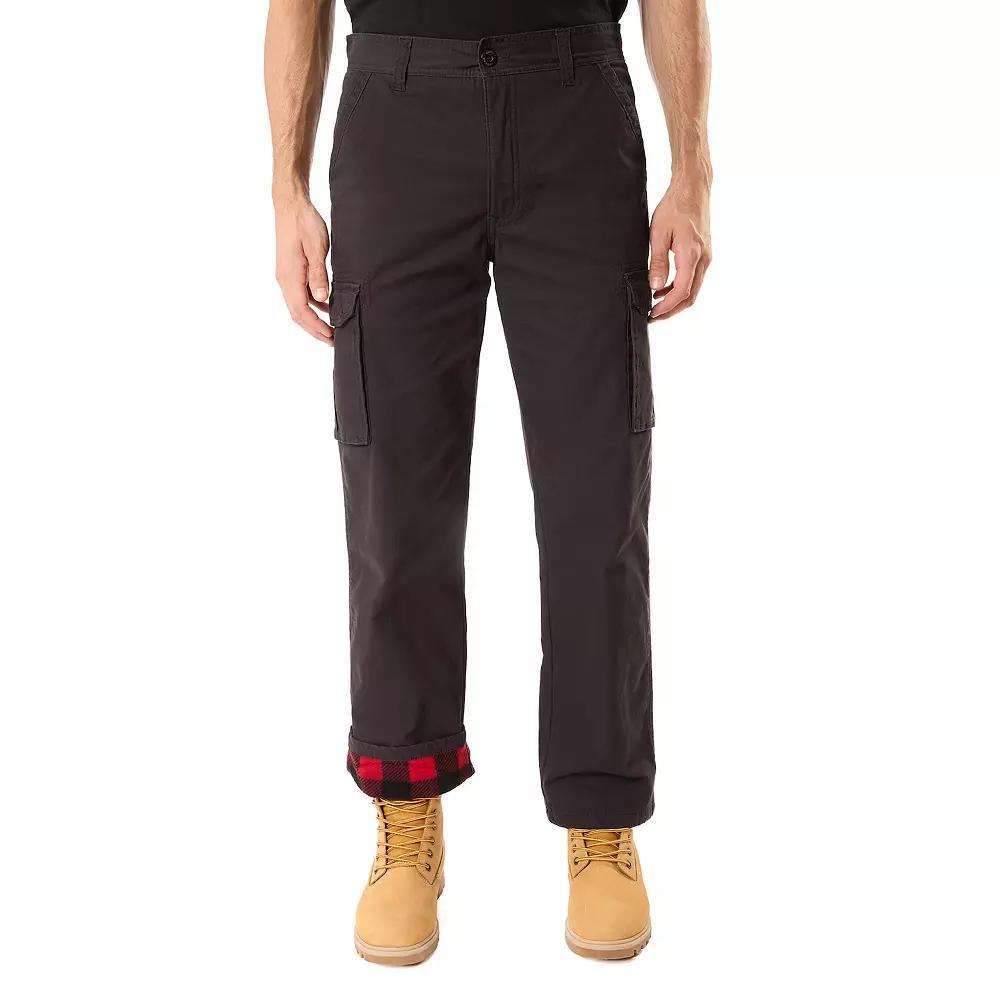 Men's Smith's Workwear Relaxed-Fit Print Fleece-Lined Cargo Canvas Pants, Size: 40 X 32, Brown Product Image
