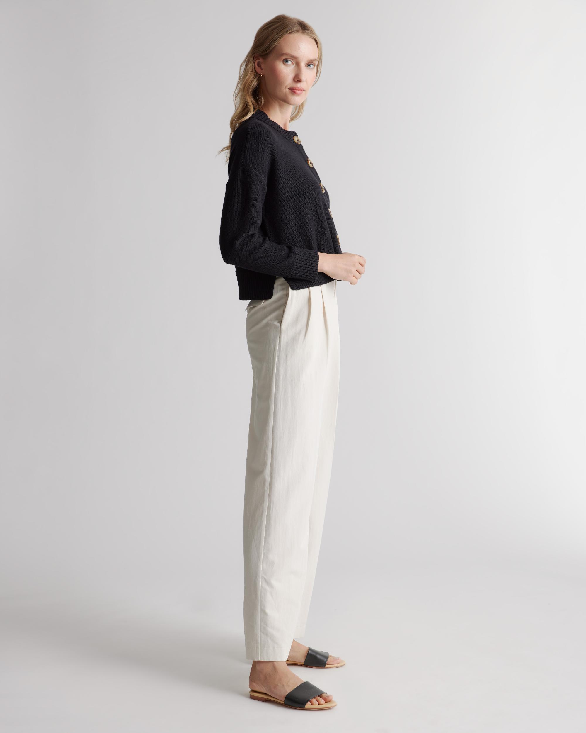Quince | Women's Cropped Cardigan Sweater Organic Cotton Product Image