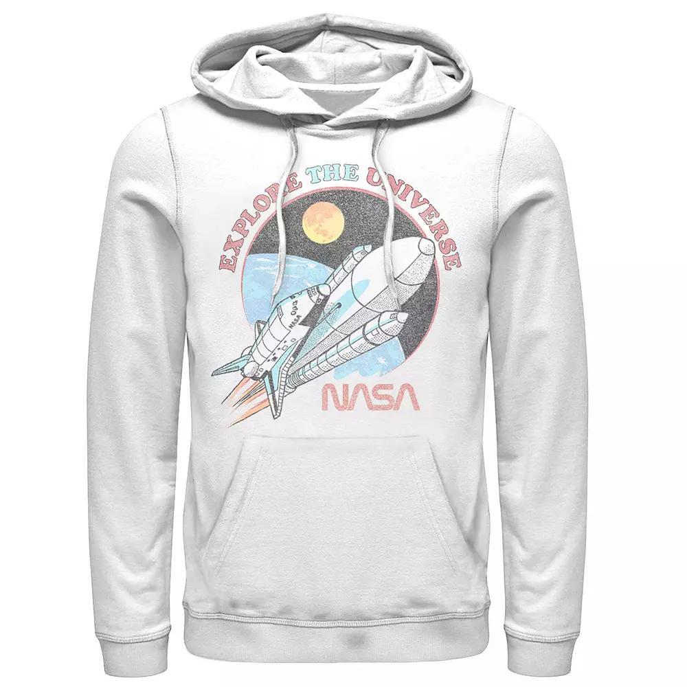 Men's NASA Explore The Universe Circle Portrait Hoodie, Size: XL, White Product Image