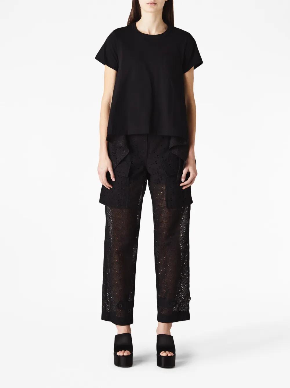 SACAI Logo-embroidery Trousers In Black Product Image