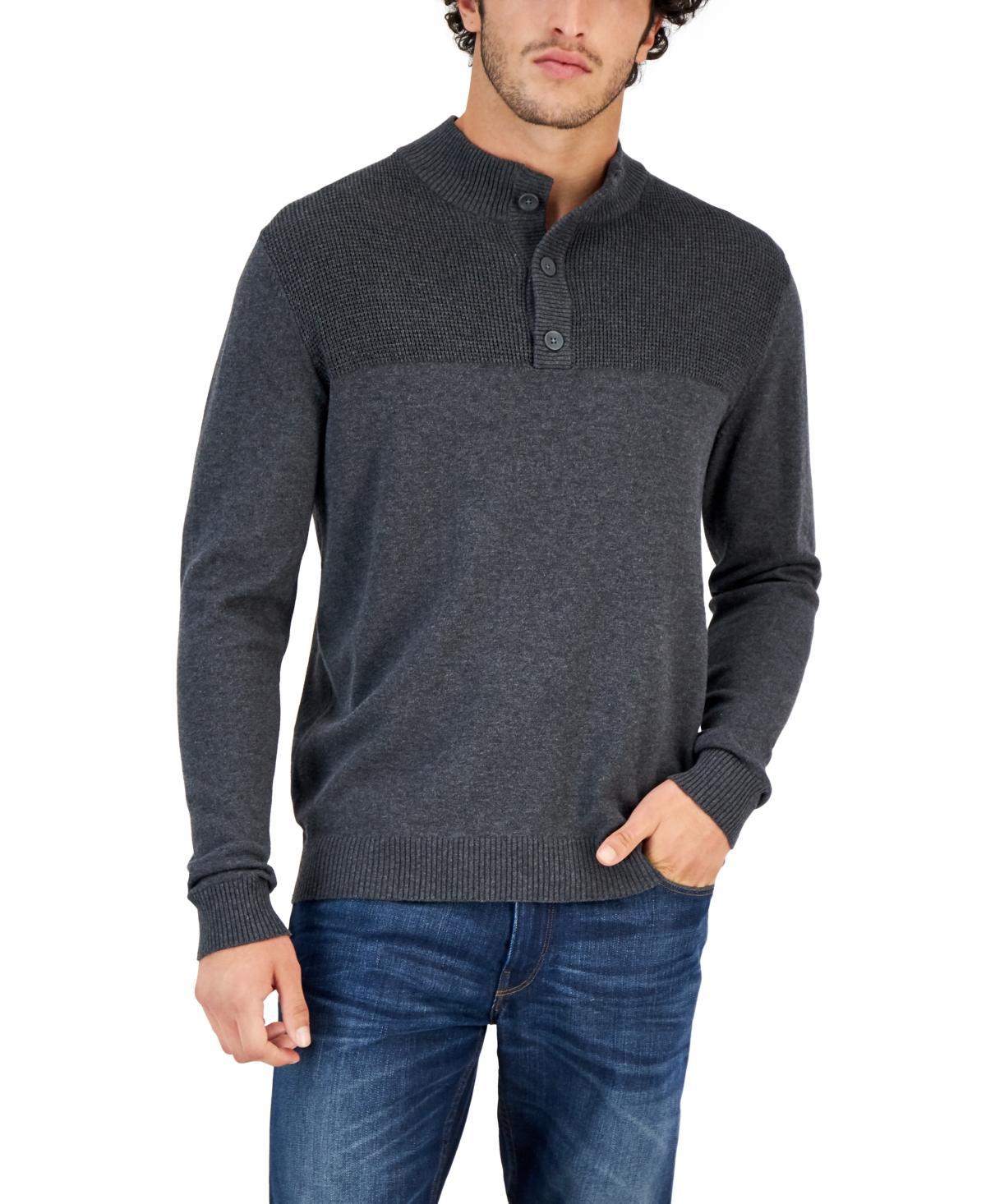 Club Room Mens Button Mock Neck Sweater, Created for Macys Product Image