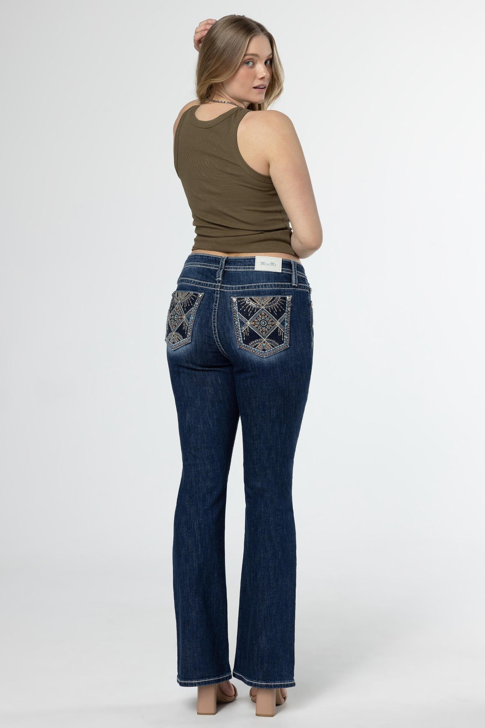 Floral Scene Bootcut Jeans Product Image