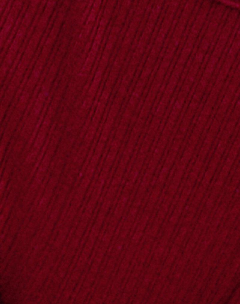 Edna Thong in Rib Burgundy Female Product Image