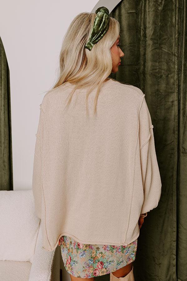 Cappuccino Please Knit Sweater in Oatmeal Product Image
