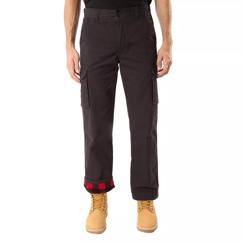 Men's Smith's Workwear Relaxed-Fit Print Fleece-Lined Cargo Canvas Pants, Size: 40 X 32, Brown Product Image