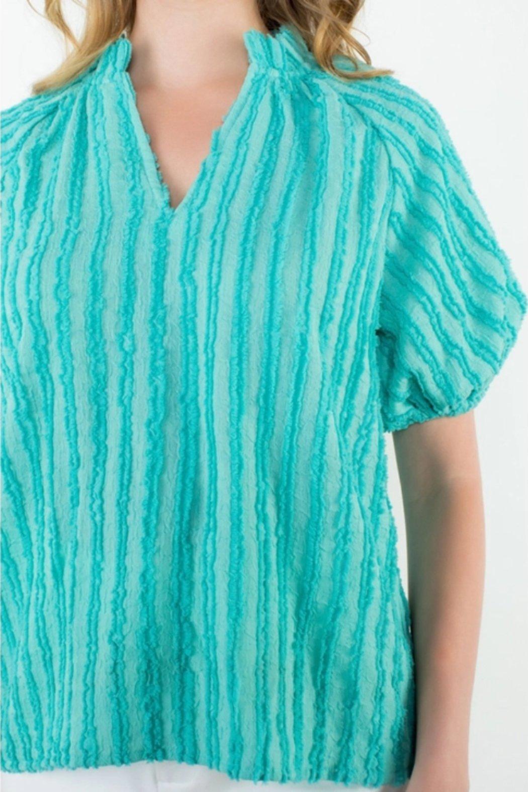 Puff Sleeve Textured Top Product Image