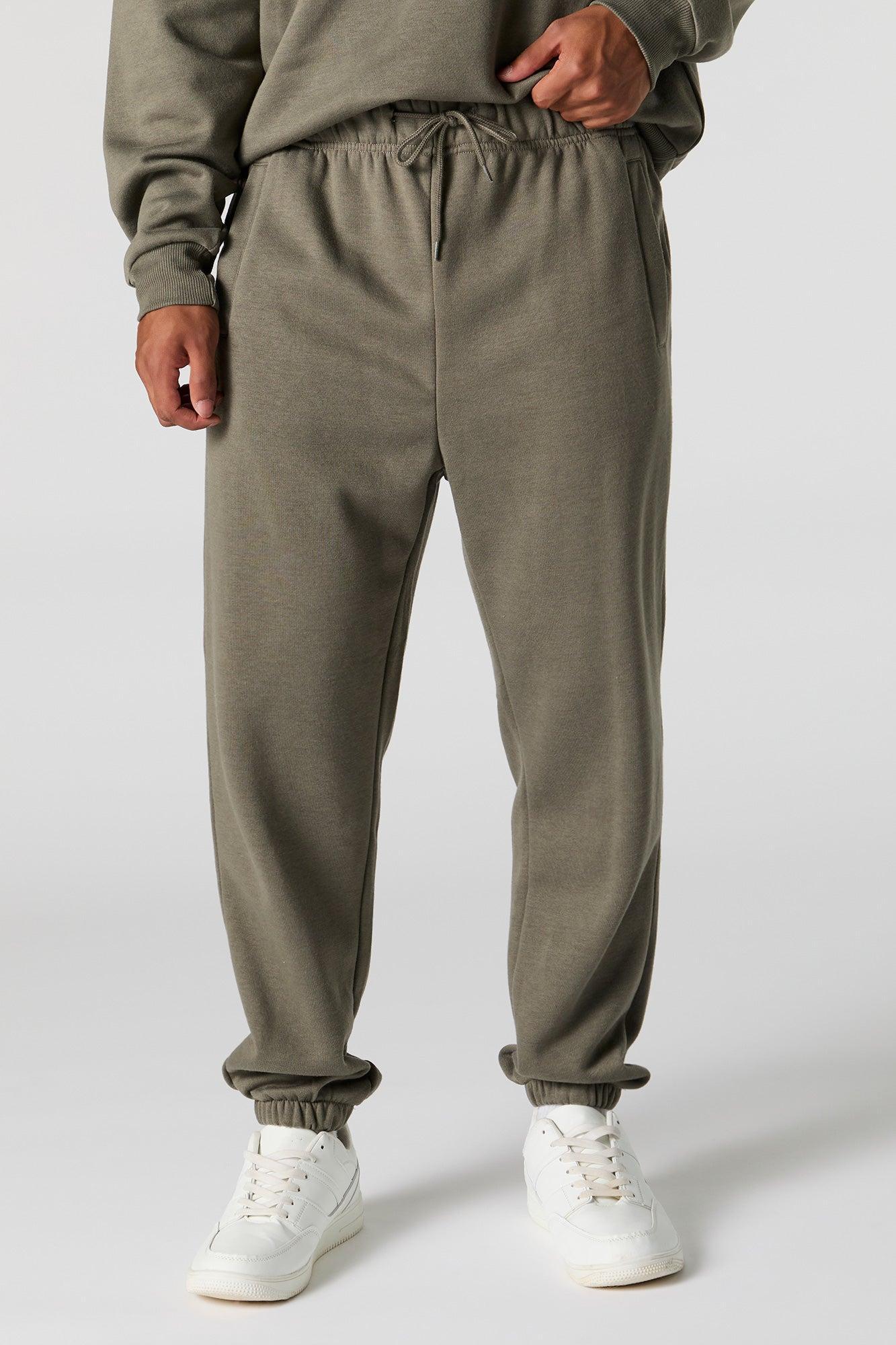 Solid Fleece Drawstring Jogger Male Product Image