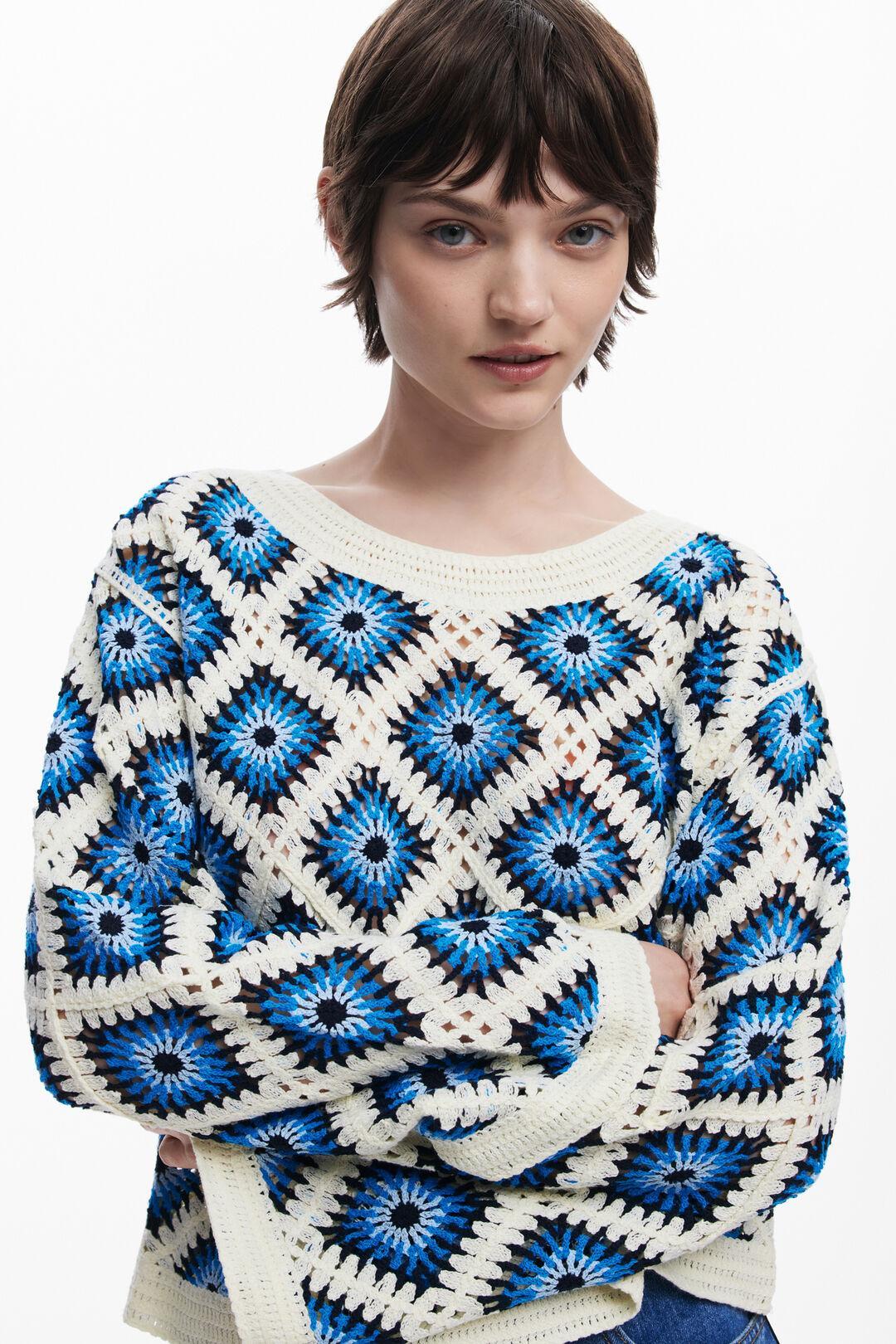 Flower Crochet Sweater Product Image