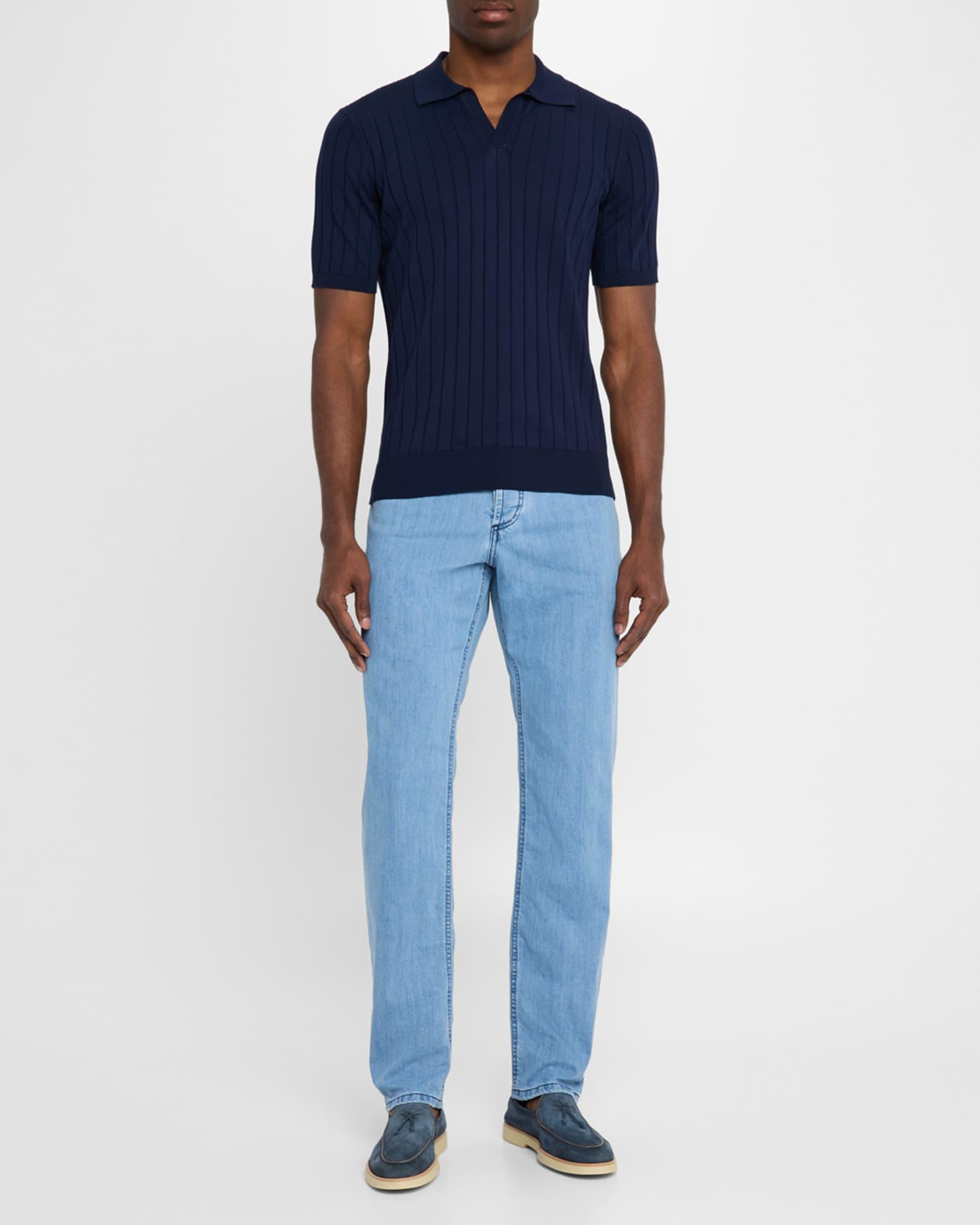Men's Light-Wash Denim Jeans Product Image