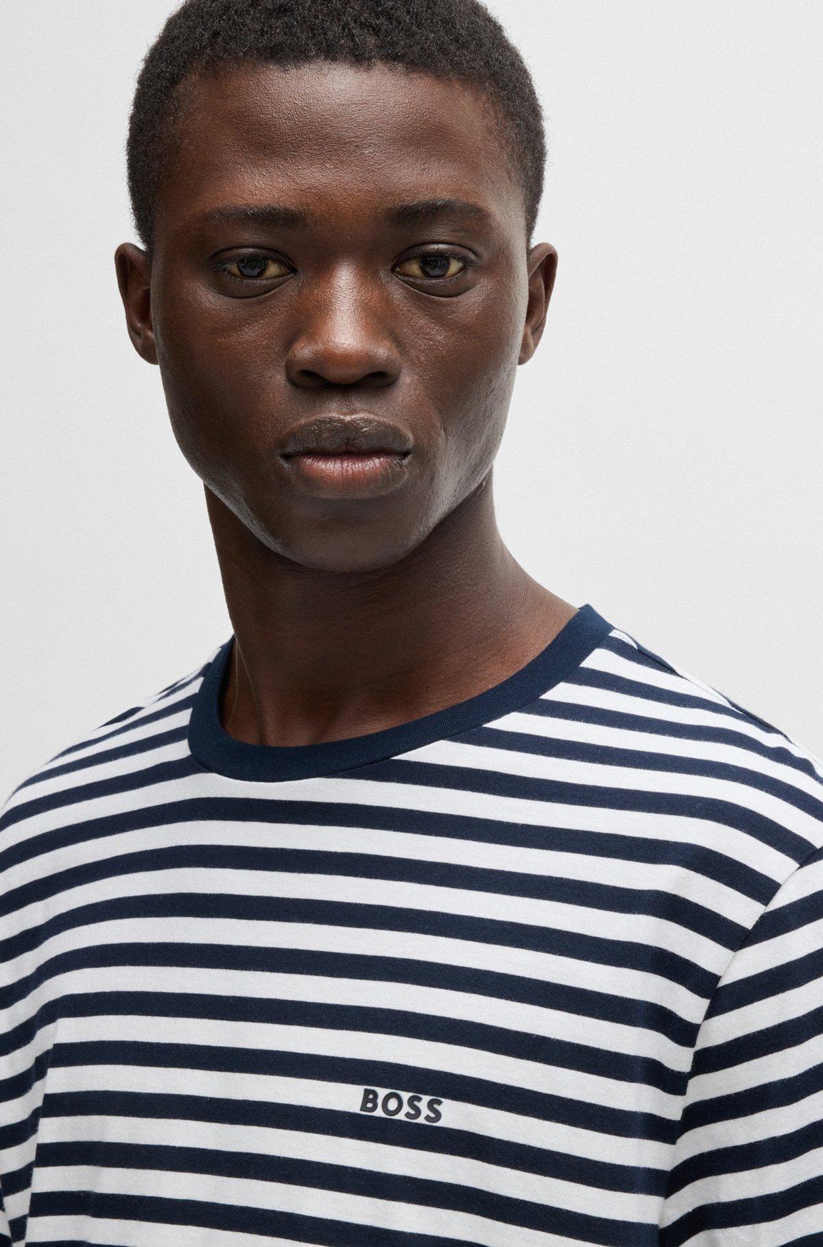 Relaxed-fit T-shirt in cotton with horizontal stripes Product Image