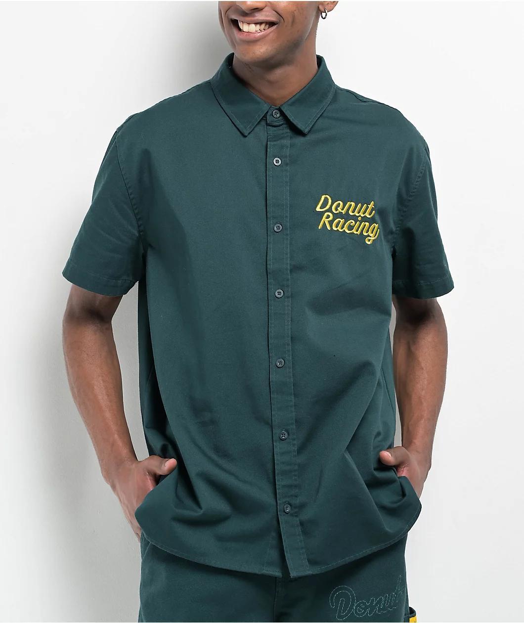 Donut Give It The Beans Green Work Shirt Product Image