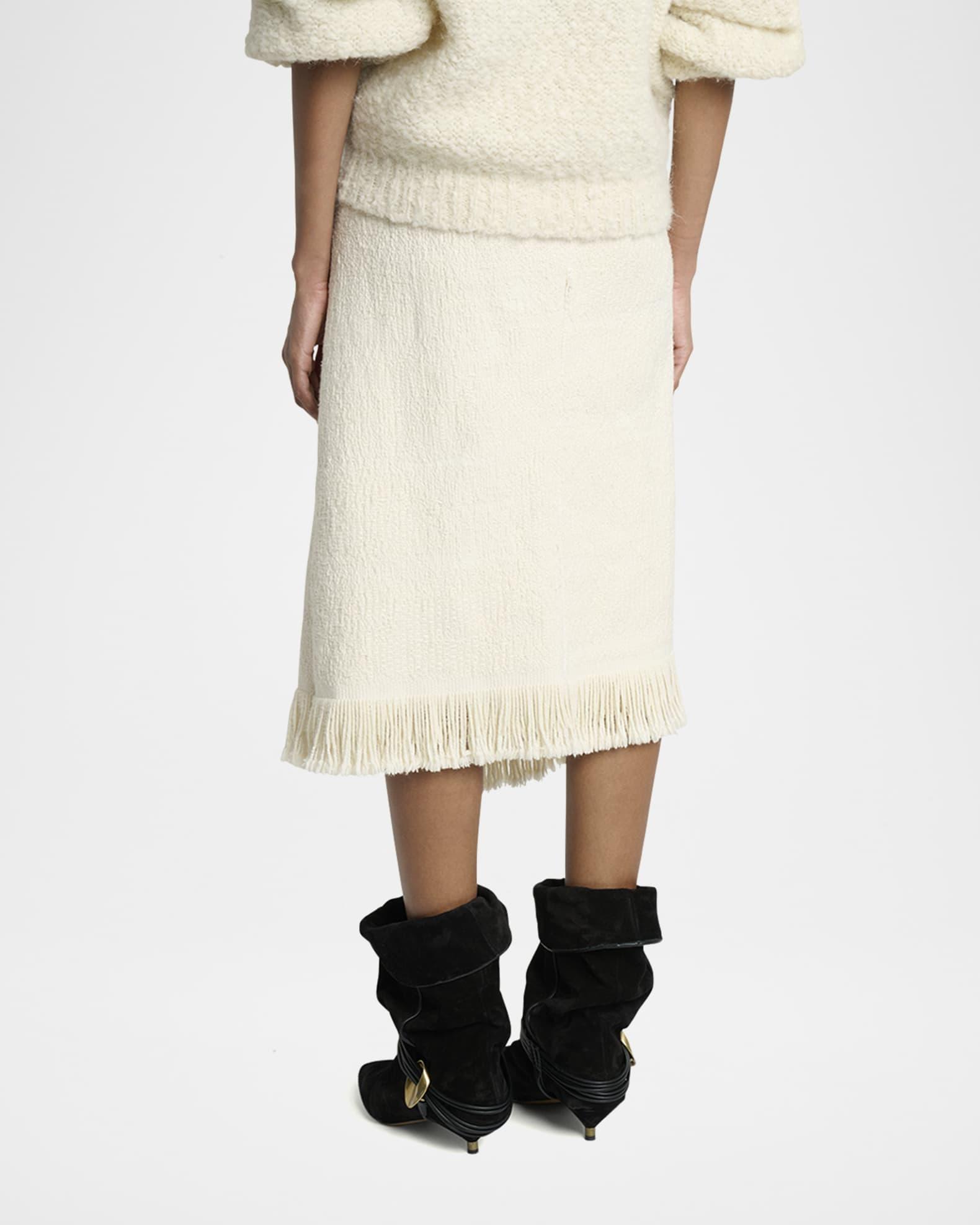 Galla Woven Fringe-Trim Skirt Product Image
