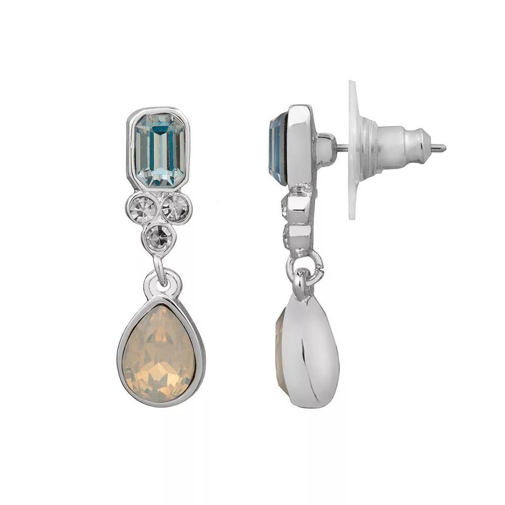 LC Lauren Conrad Silver Tone Stone Drop Earrings, Women's Product Image