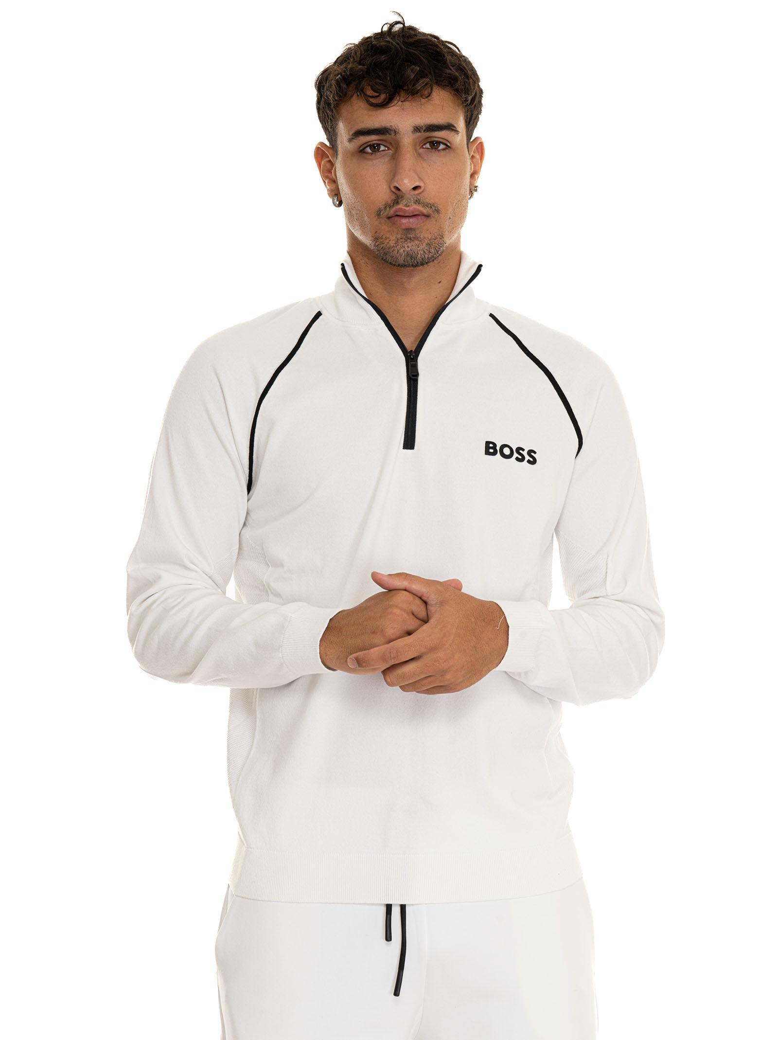 HUGO BOSS Hydro-x-fa24 Sweatshirt With Half Zip In White Product Image