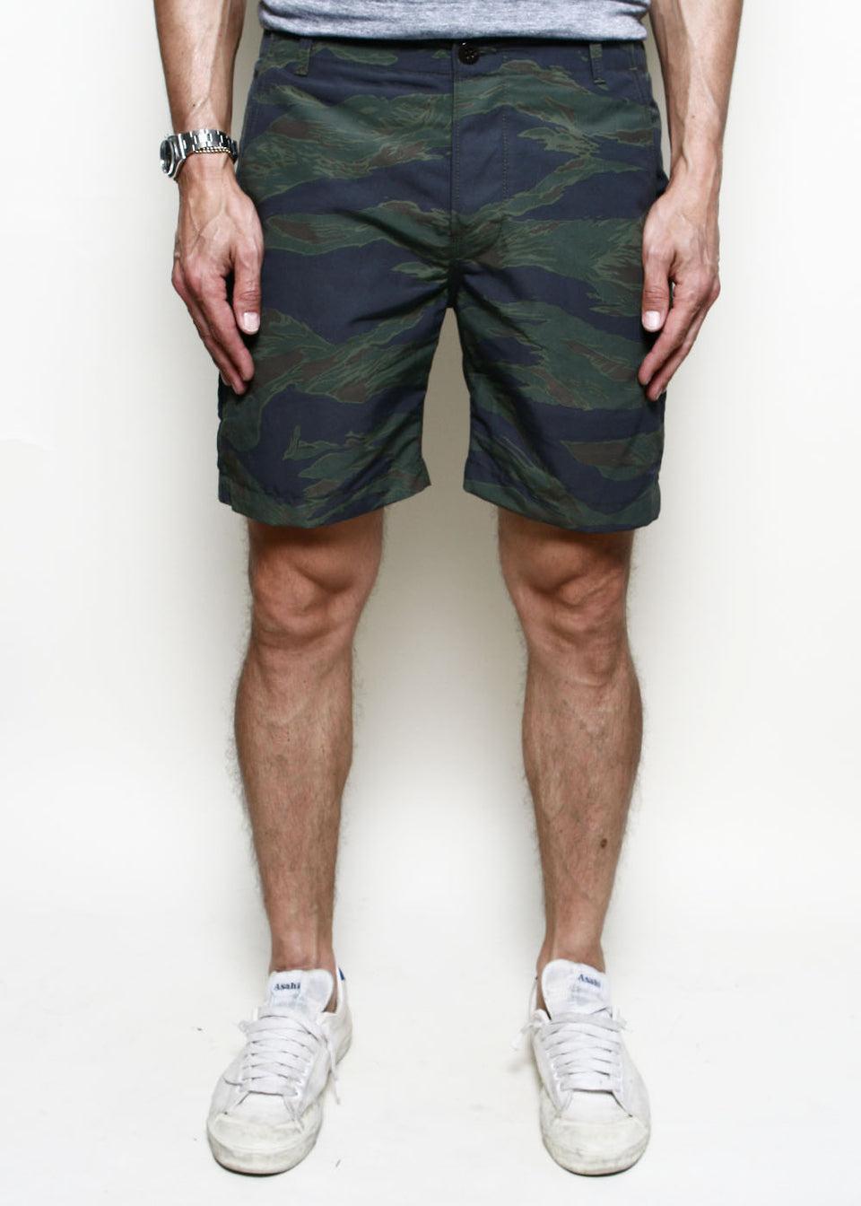 Fatigue Shorts // Tiger Camo Green Product Image