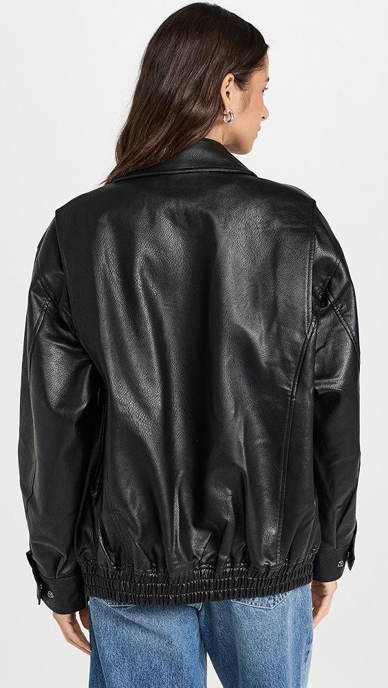 Pixie Market Nash Oversized Leather Bomber Jacket | Shopbop Product Image
