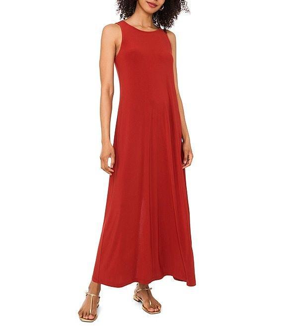 Vince Camuto Sleeveless Keyhole Back Crew Neck A-Line Maxi Dress Product Image