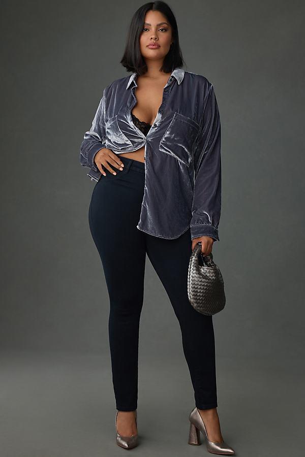 Womens Power Stretch Pull-On Skinny Jeans High Waisted Skinny Jeans | Black, Size 3XL | Good American by Khlo Kardashian Product Image
