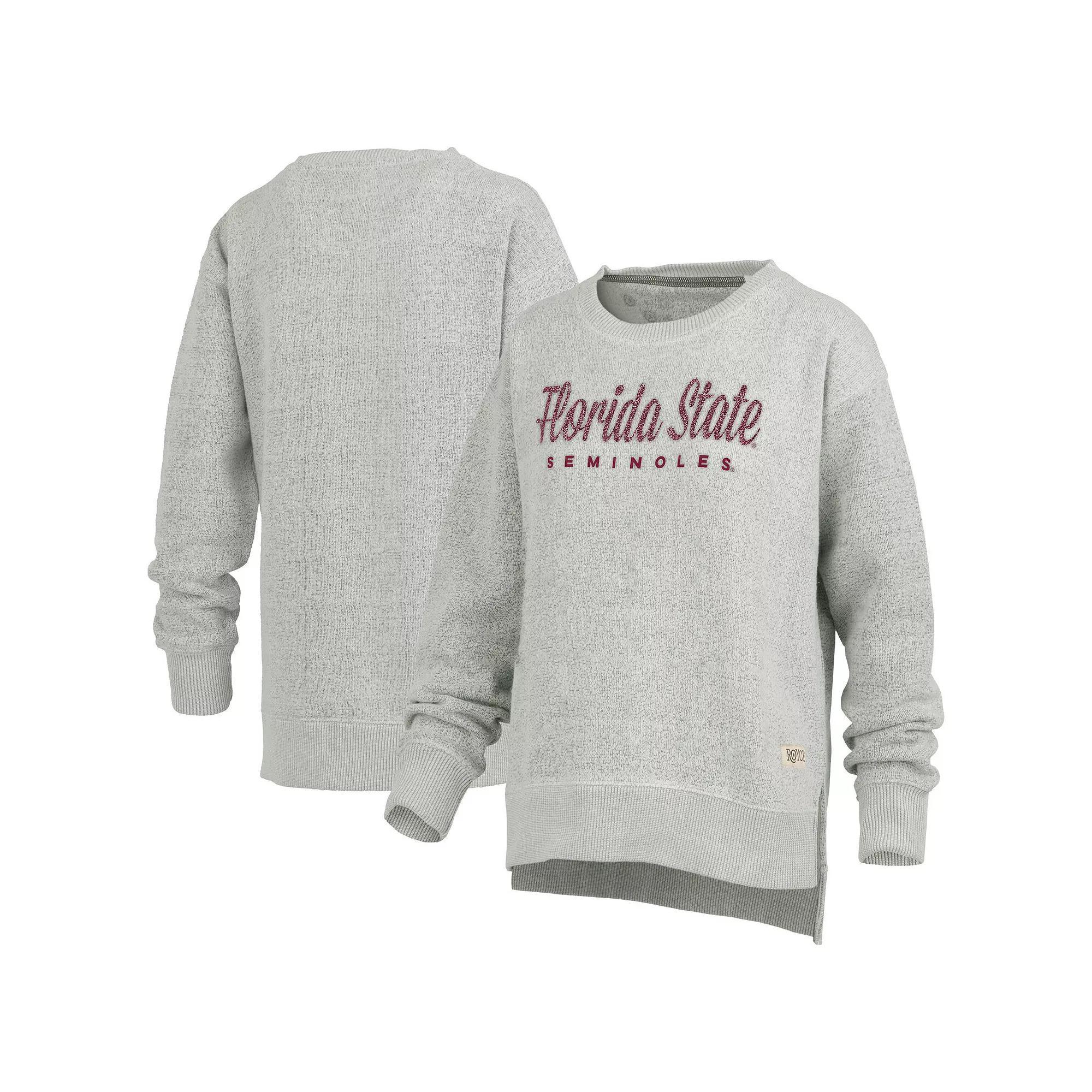 Women's Pressbox Heather Gray Florida State Seminoles Torrington Pullover Sweatshirt, Size: 2XL, Grey Product Image