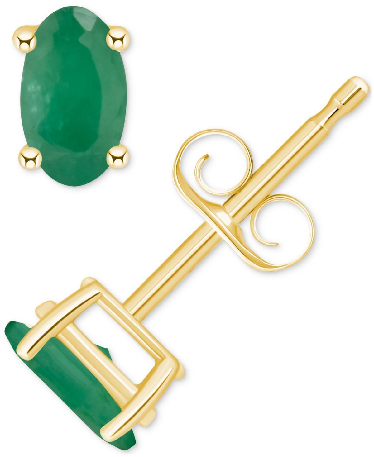 14k Gold Oval Birthstone Stud Earrings, Women's, Red Jul Product Image