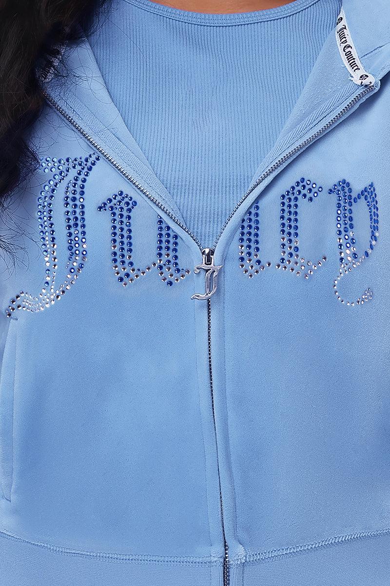 Front Ombre Big Bling Velour Hoodie Product Image