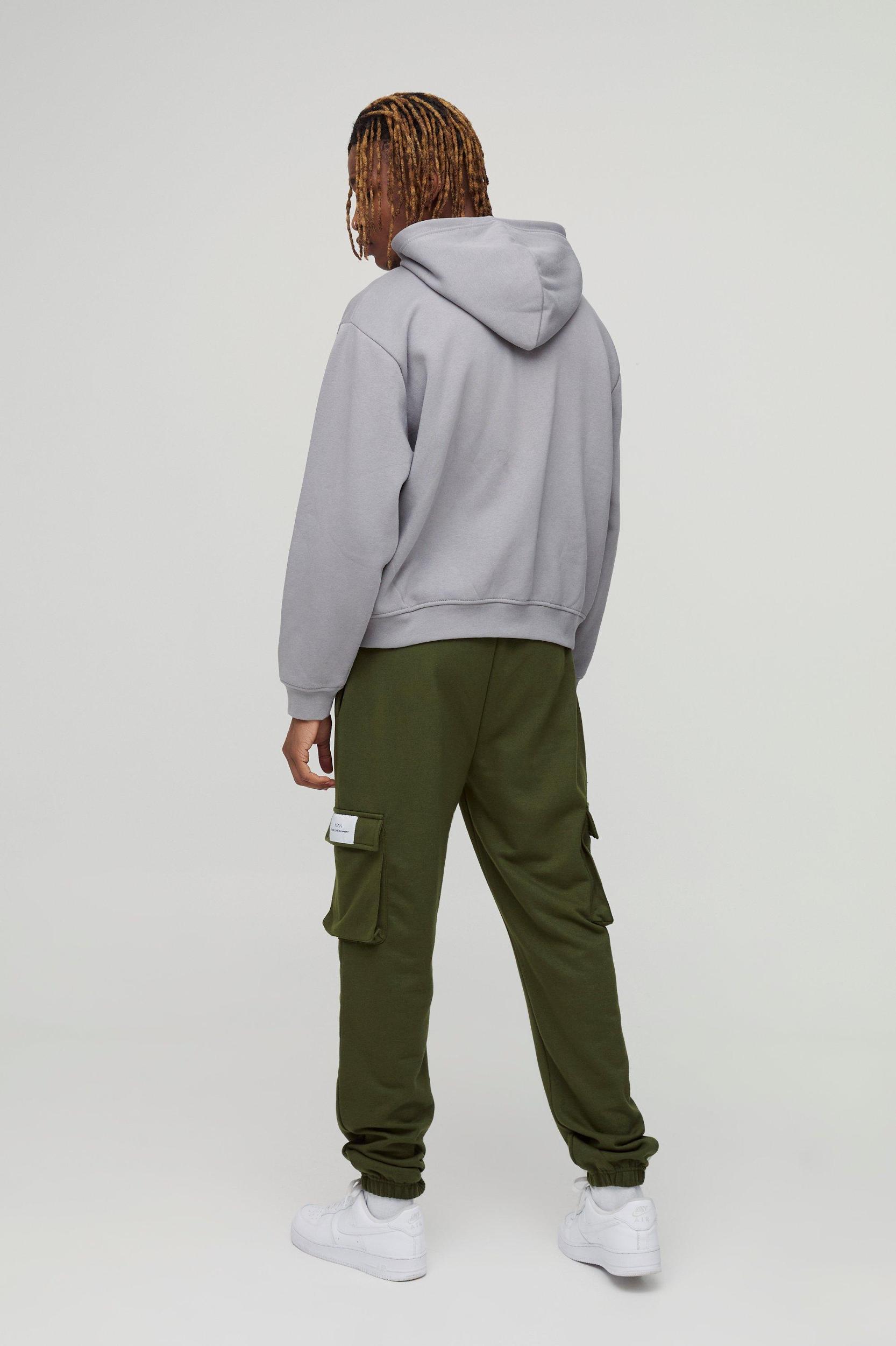 Tall Woven Tab Slim Fit Cargo Sweatpants | boohooMAN USA Product Image