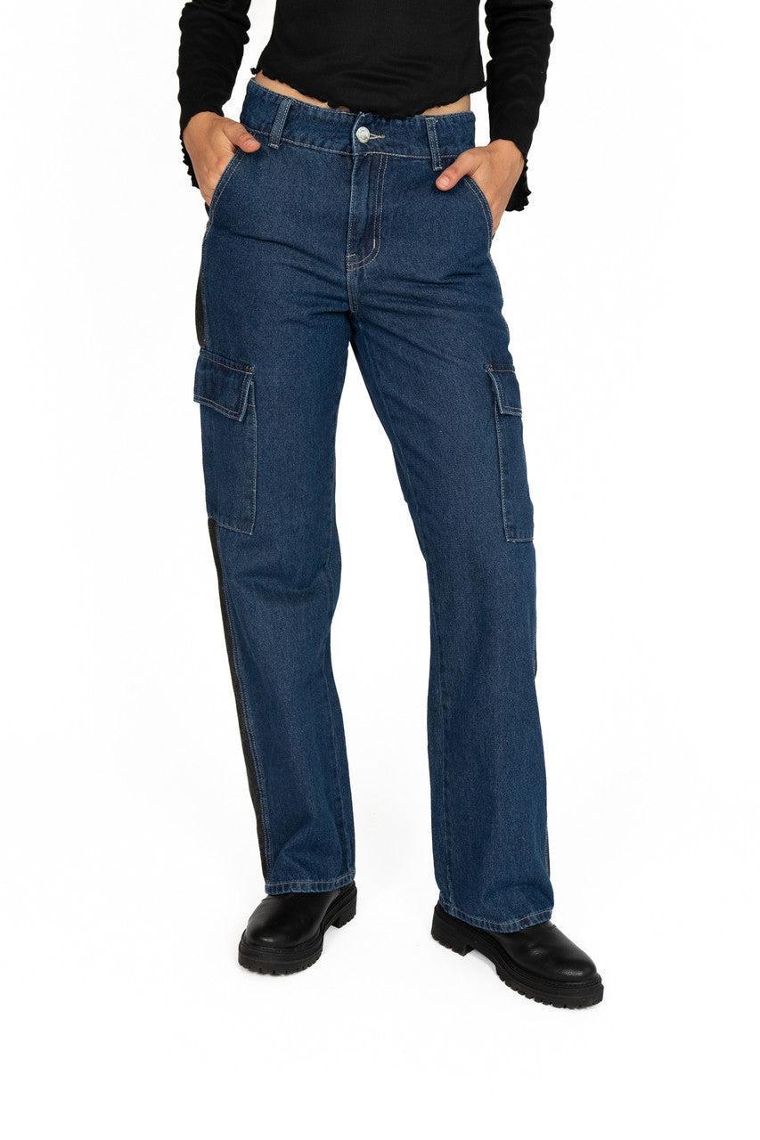 Two Tone Cargo Jeans Product Image