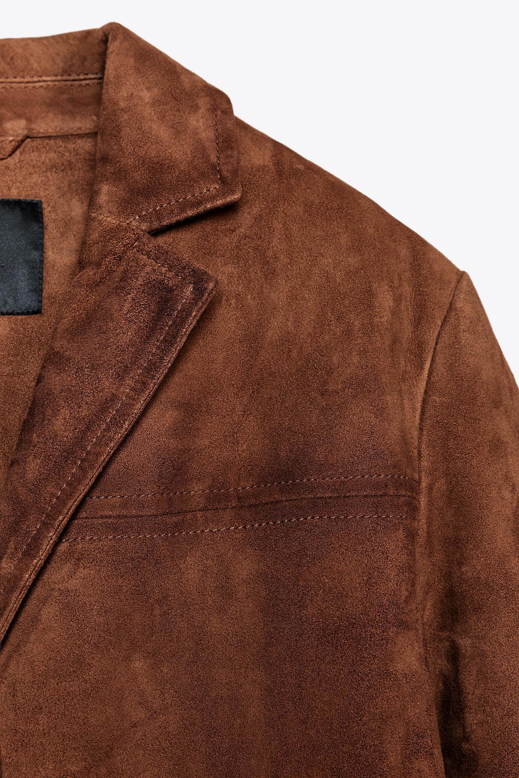 100% SUEDE OVERSIZE BLAZER ZW COLLECTION LIMITED EDITION Product Image