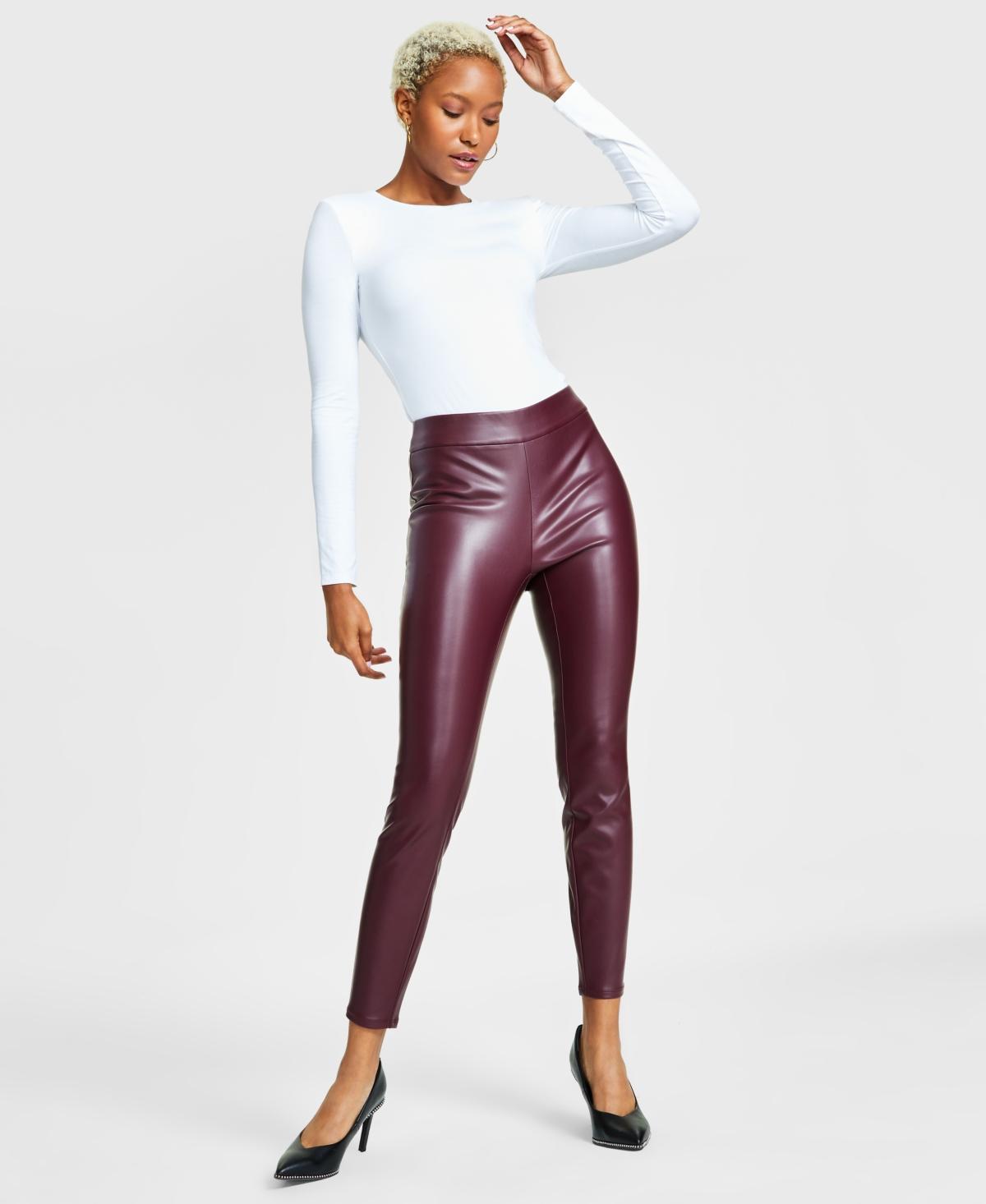 Bar Iii Womens Soft Faux-Leather Leggings, Created for Macys Product Image