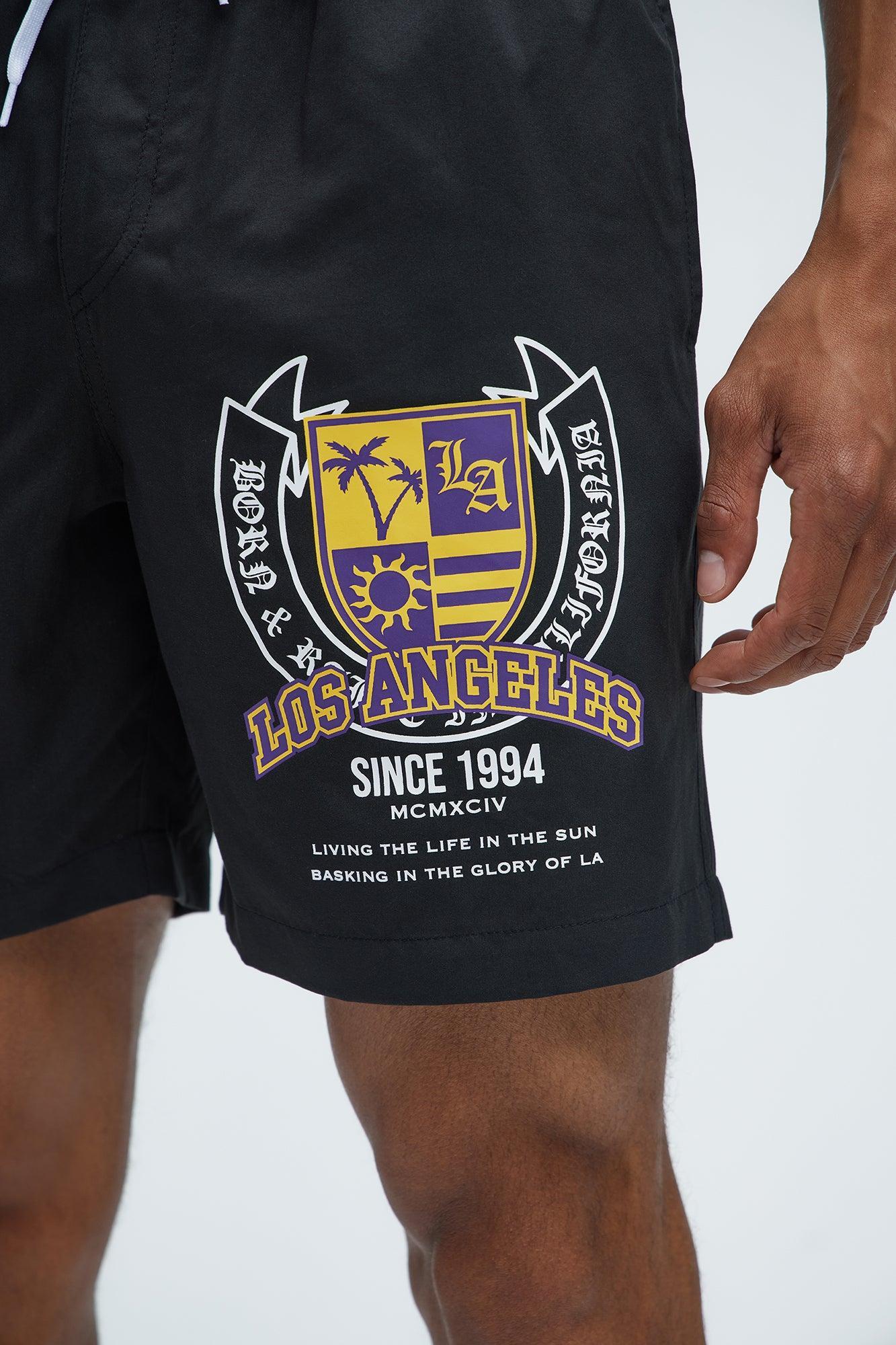 LA Born And Raised Swim Mid Trunk - Black Product Image