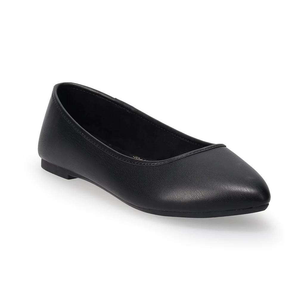 SO® Neema Women's Pointed Toe Ballet Flat, Size: 11, Black Product Image