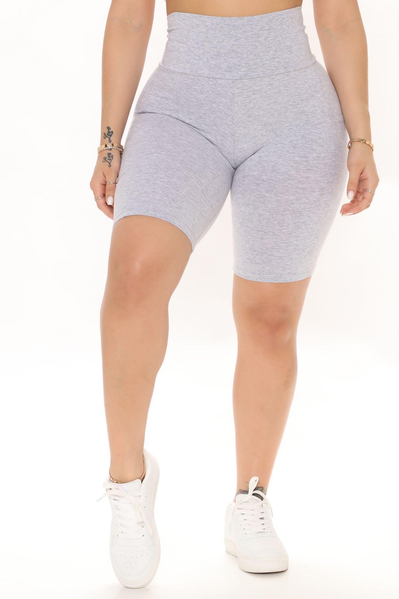 Keeping Up Biker Short - Heather Grey Product Image