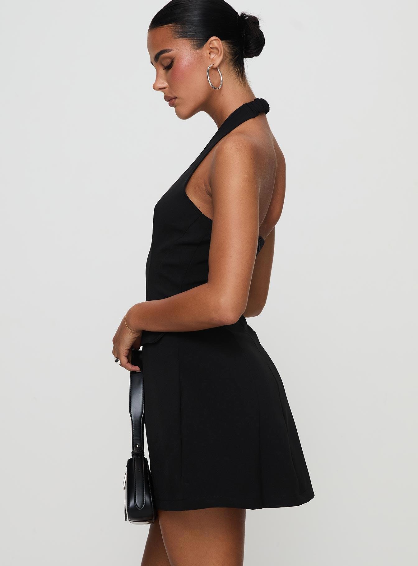Emanuela Halter Mini Dress Black Product Image