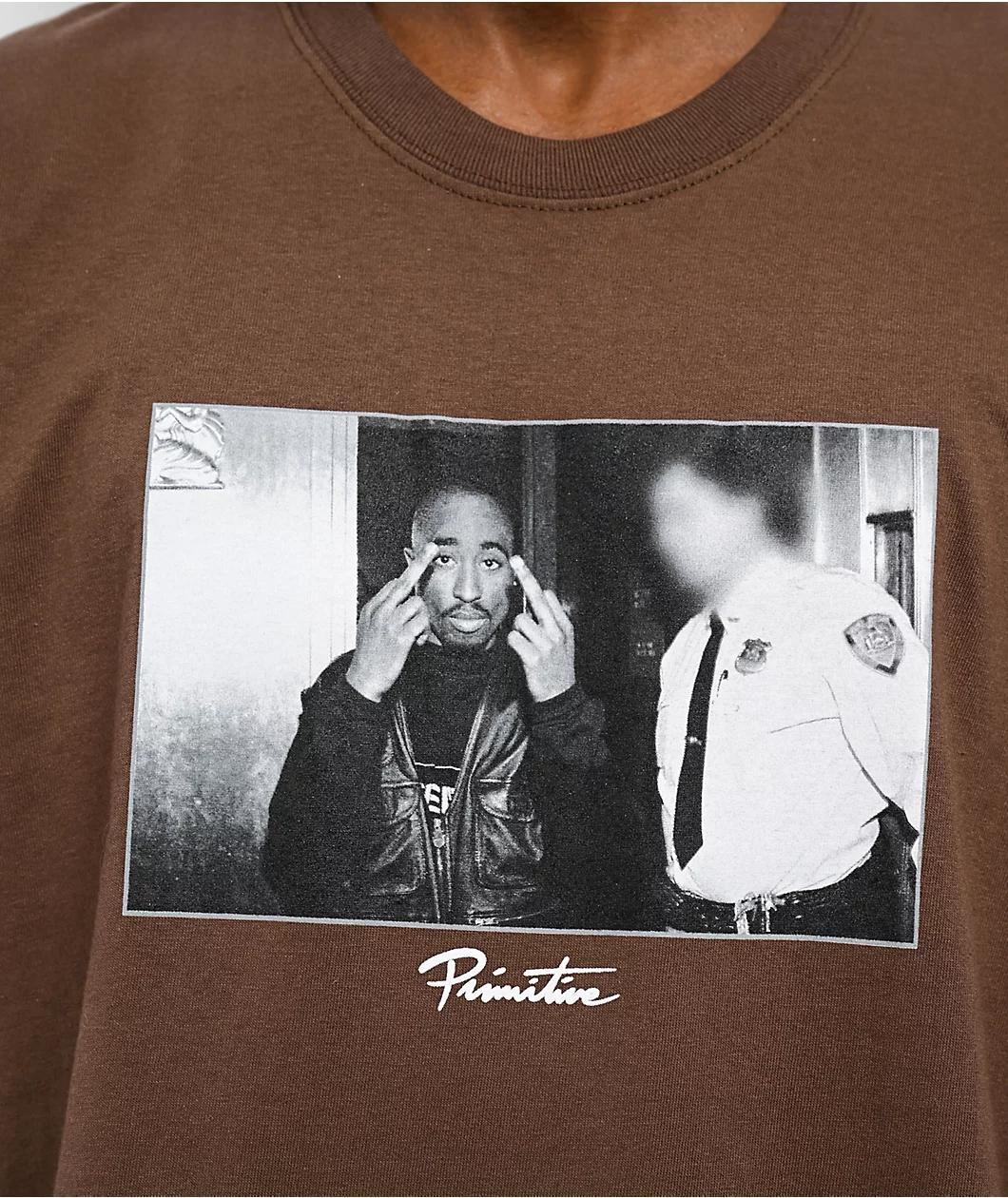 Primitive x Tupac Icon Brown T-Shirt Product Image