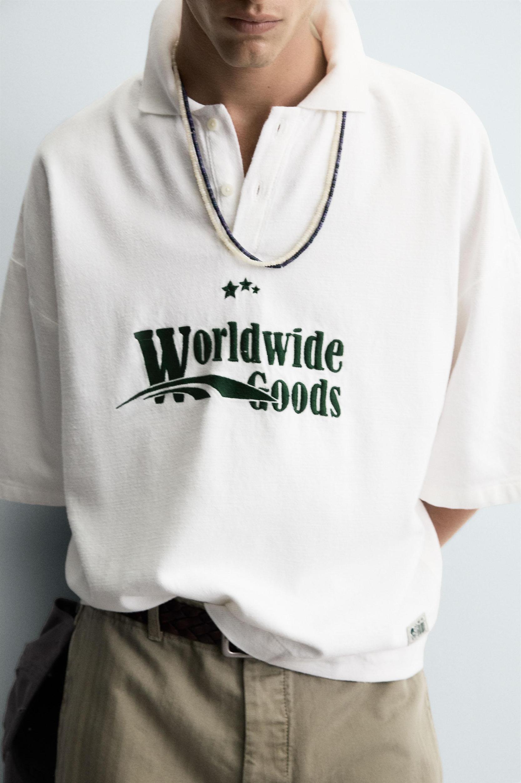 EMBROIDERED BOXY FIT POLO SHIRT Product Image