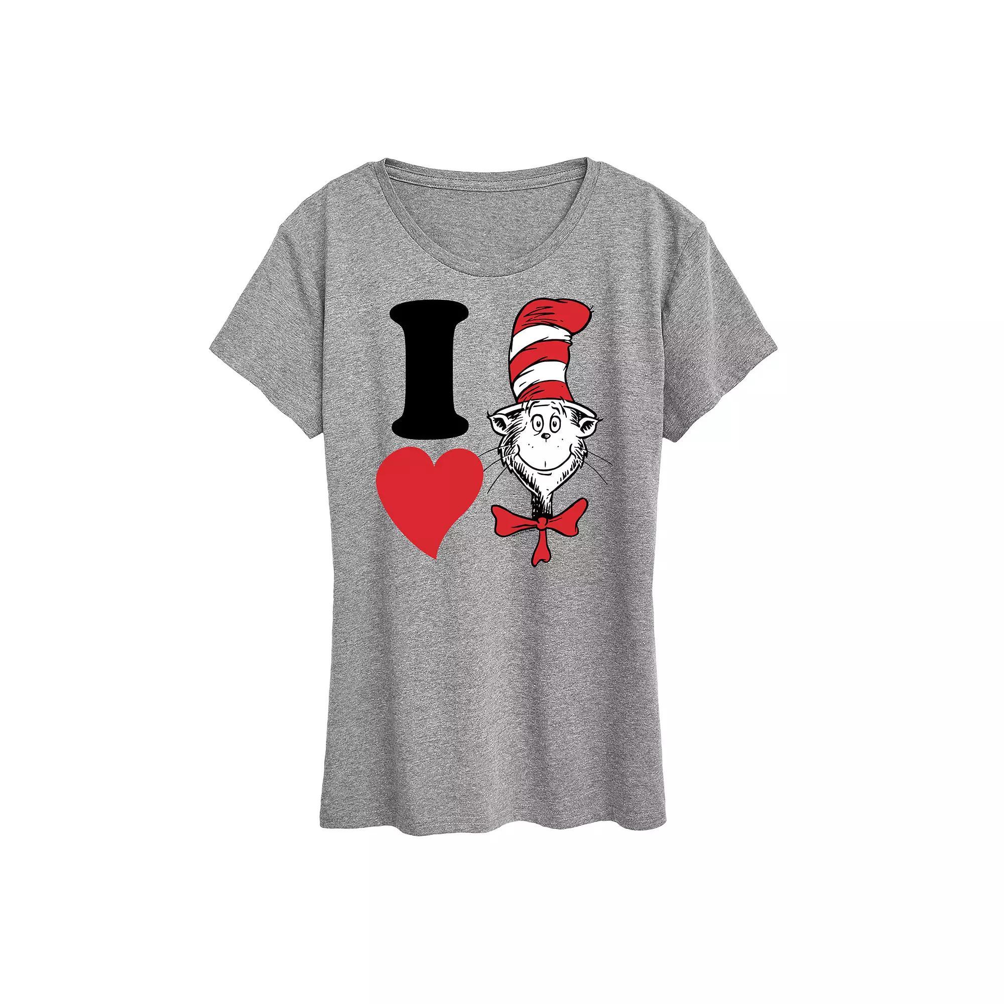 Womens Dr. Seuss I Love Cat In The Hat Graphic Tee Product Image
