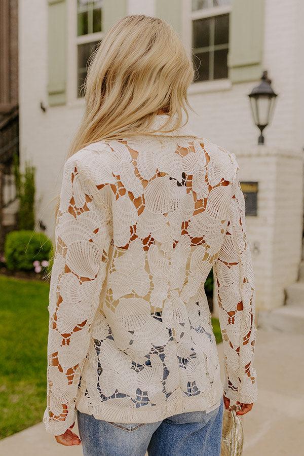Coastal Charm Crochet Blazer Product Image