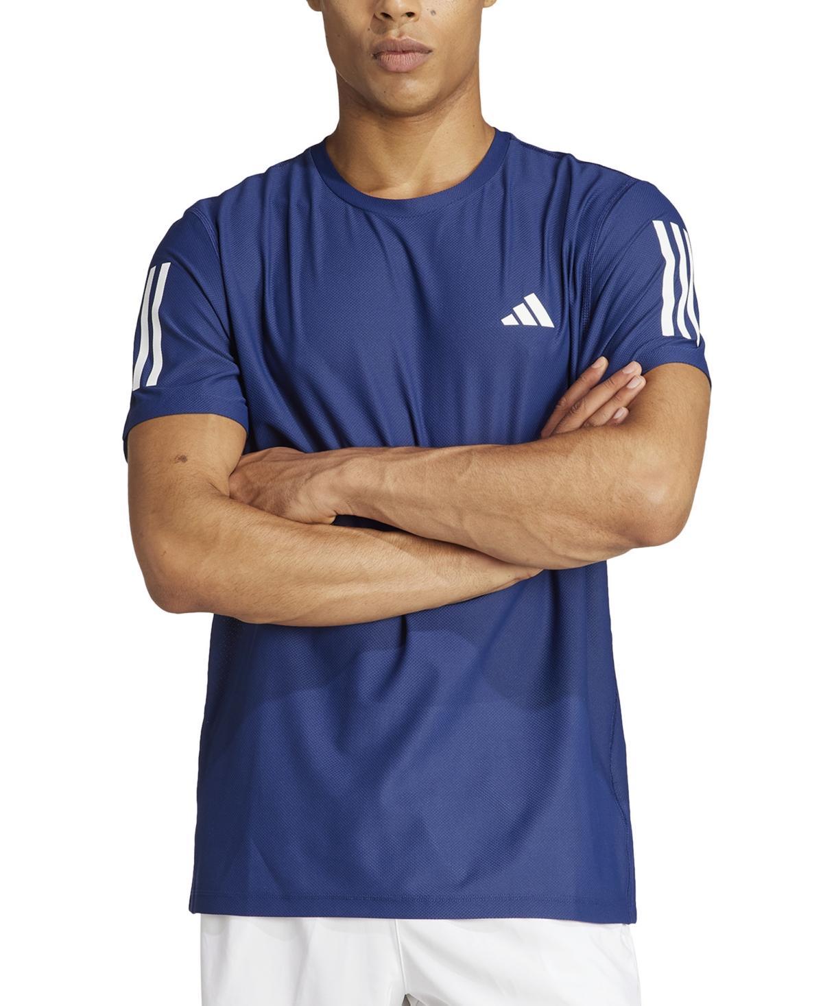 Men's adidas Own The Run Short Sleeve Tee, Size: Medium, Dark Blue Product Image