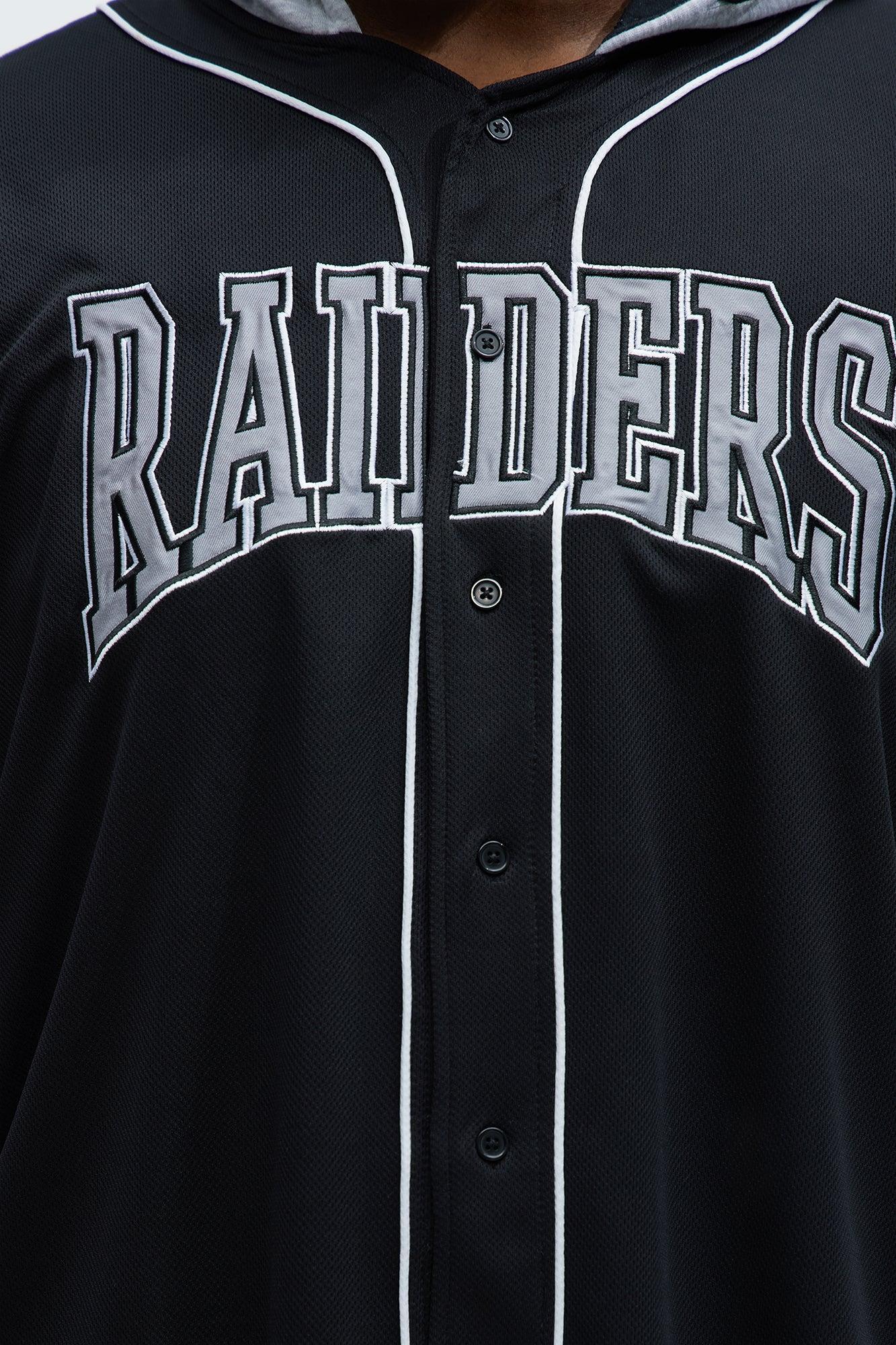 Raiders Clean Up Baseball Hoodie - Grey/Black Product Image