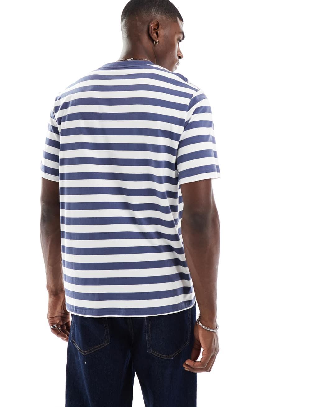 Jack & Jones oversized t-shirt in blue and white stripe Product Image