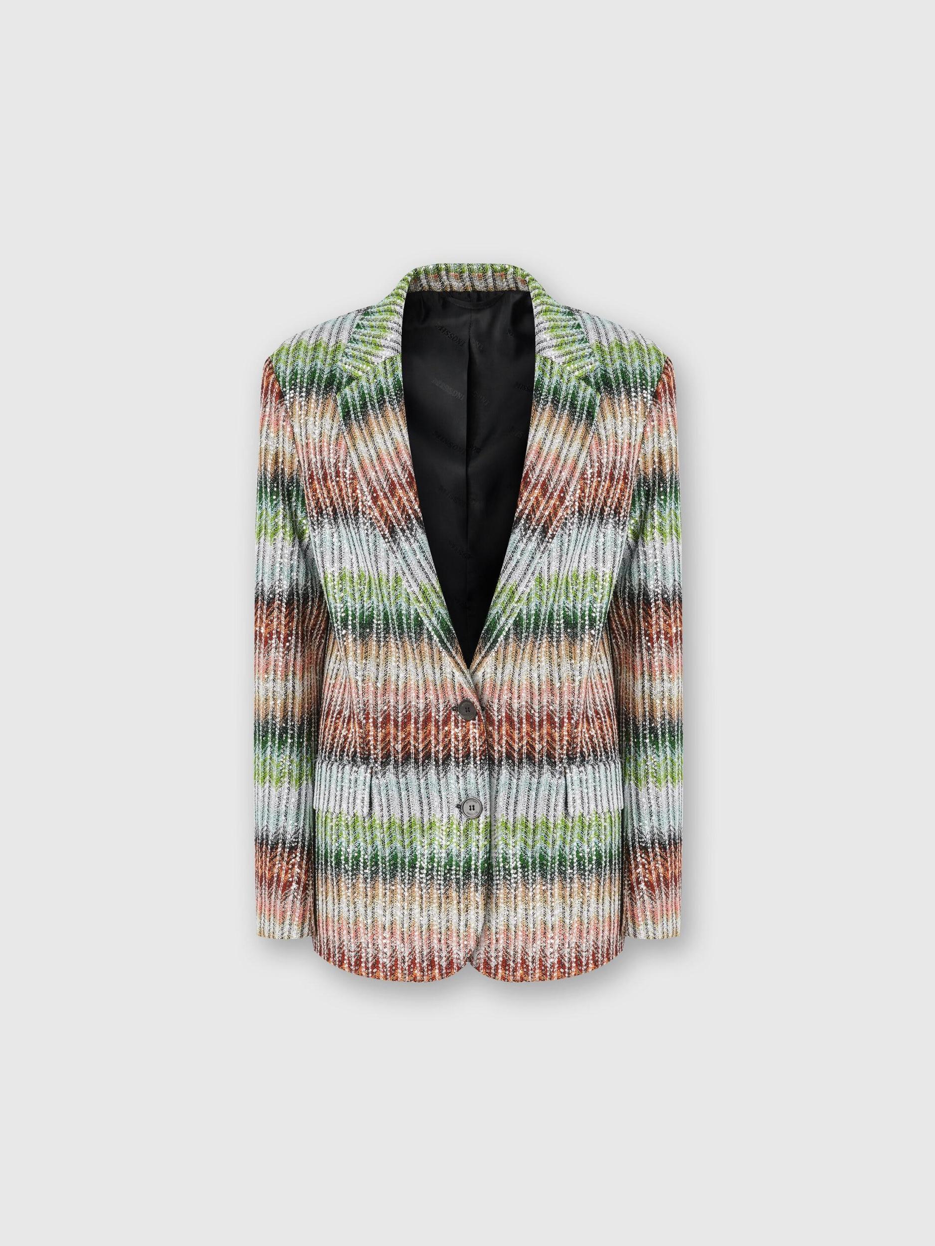 Dégradé zig zag knit blazer with sequins Product Image