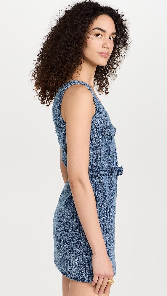 Self Portrait Textured Denim Mini Dress | Shopbop Product Image