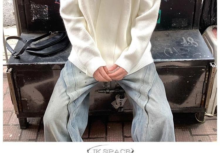 V-Neck Plain Buttoned Wrap Cardigan Product Image